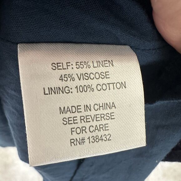 ModCloth Dress 10 Sleeveless Mini Blue Linen Blend - Picture 4 of 7